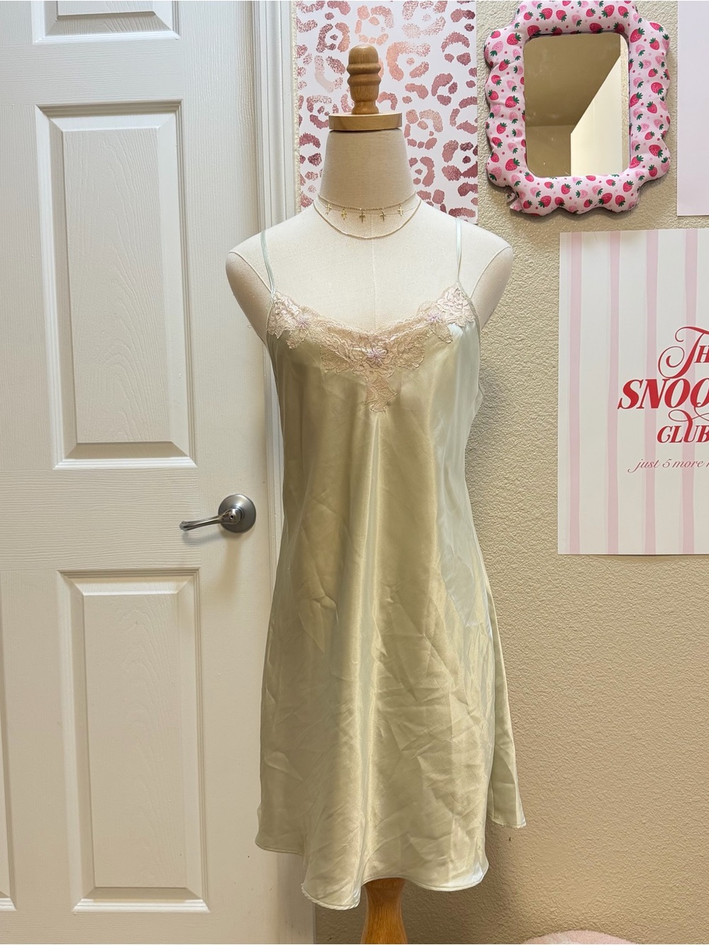 Jones New York Satin Lace Slip Dress Y2K Size Small